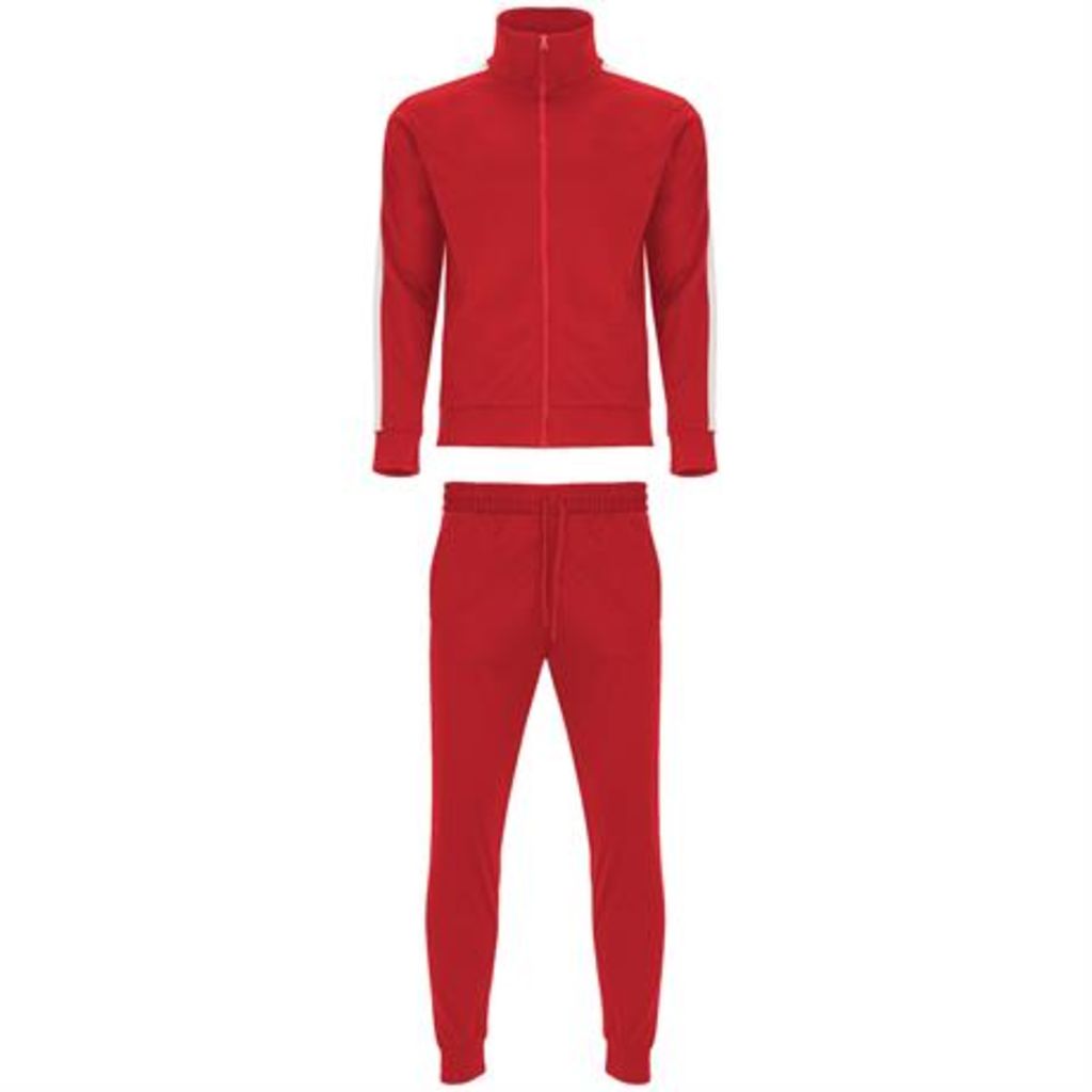 Комбинированный спортивный костюм с кофтой и брюками, цвет красный  размер S