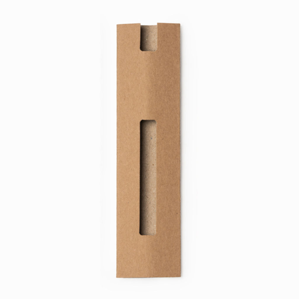Картонний конверт з віконцем для ручок, колір бежевий