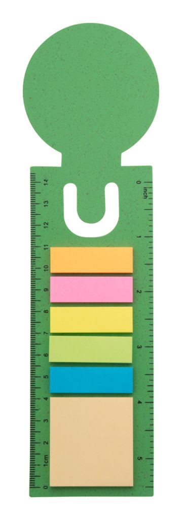 Закладка зі стікерами WheaMark з пшеничної пластмаси, колір зелений