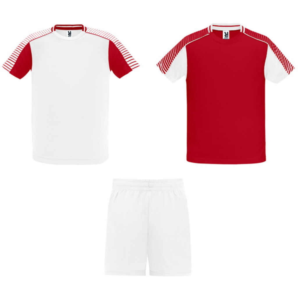 Спортивный костюм унисекс: две футболки и одни шорты, цвет белый, красный