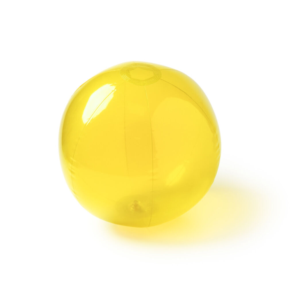 Полупрозрачный пляжный мяч из ПВХ, цвет желтый