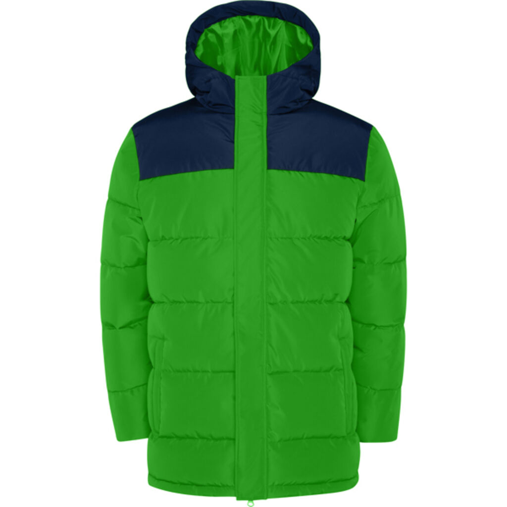 Утепленная куртка с фиксированным капюшоном, цвет зеленый