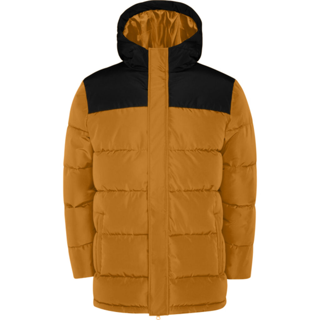 Утепленная куртка с фиксированным капюшоном, цвет оранжевый