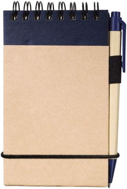 Блокнот и ручка из бумаги вторичной переработки, цвет натуральный, темно-синий - 10626902- Фото №4