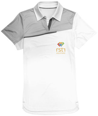 Жіноча сорочка поло з короткими рукавами Prater, колір білий, світло-сірий  розмір L - 39089013- Фото №2