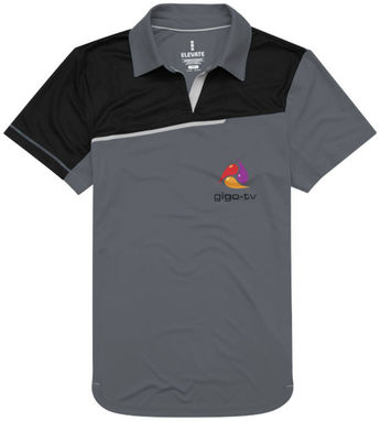 Женская рубашка поло с короткими рукавами Prater, цвет стальной серый, сплошной черный  размер S - 39089921- Фото №2