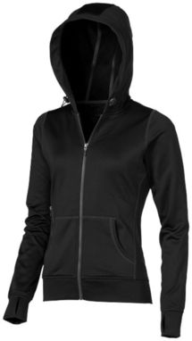 Жіночий светр Moresby з капюшоном і застібкою-блискавкою на всю довжину, колір суцільний чорний - 39215990- Фото №1
