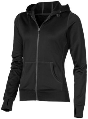 Жіночий светр Moresby з капюшоном і застібкою-блискавкою на всю довжину, колір суцільний чорний  розмір S - 39215991- Фото №5