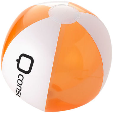 Непрозорий/прозорий пляжний м'яч Bondi, колір помаранчевий прозорий, білий - 19538620- Фото №2