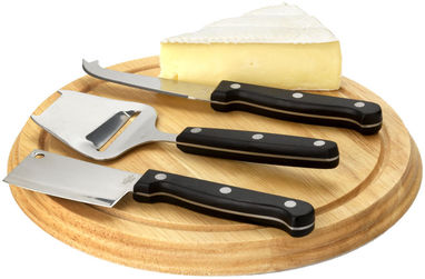 Подарочный набор для сыра из 4-х предметов, цвет коричневый - 19538670- Фото №1
