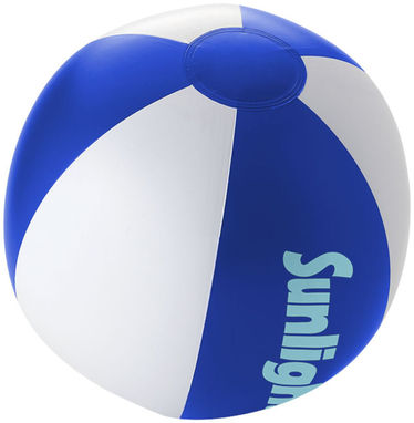 Непрозорий пляжний м'яч Palma, колір яскраво-синій, білий - 10039601- Фото №2
