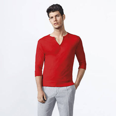 Мужская футболка с рукавом 3/4, цвет красный  размер XL - CA64270460- Фото №2