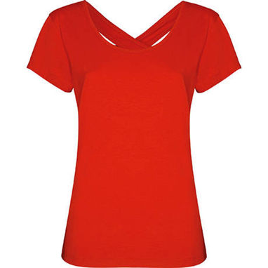 Короткий рукав футболки і круглий виріз спереду, колір червоний  розмір S - CA65590160- Фото №1
