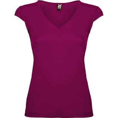 MARTINICA Приталенная женская футболка с особым дизайном V-образного выреза, цвет темно-розовый  размер S - CA662601122- Фото №1