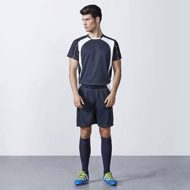 Спортивный костюм унисекс: 2 футболки + 1 пара спортивных брюк, цвет темно-синий, белый  размер XL - CJ0429045501- Фото №2