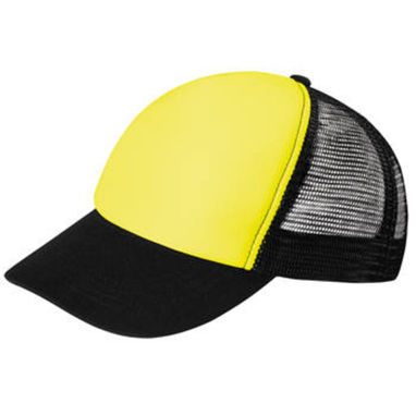 Современная и стильная кепка, цвет черный, флюорисцентный желтый  размер UNICA - GO70409002221- Фото №1