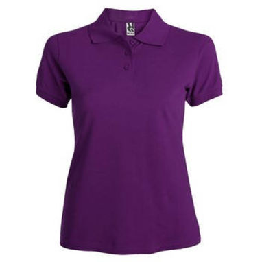 Приталені футболка-поло на трьох гудзиках, колір пурпурний  розмір S - PO66190171- Фото №1