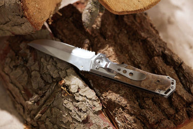 Нож складной HUNTER, цвет коричневый, серебристый - 56-0301006- Фото №4