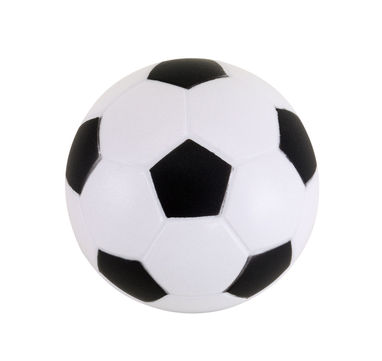 Антистрес-м'ячик KICK OFF, колір чорний, білий - 56-0402127- Фото №1