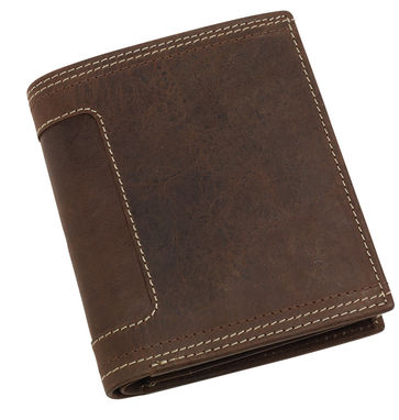 Бумажник кожаный WILD STYLE, цвет коричневый - 56-0404467- Фото №1