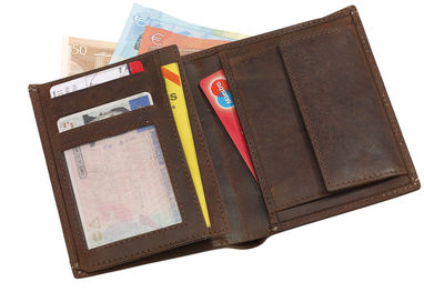 Бумажник кожаный WILD STYLE, цвет коричневый - 56-0404467- Фото №2