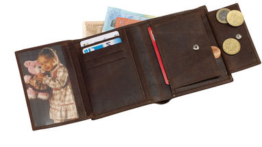 Бумажник кожаный WILD STYLE, цвет коричневый - 56-0404467- Фото №3