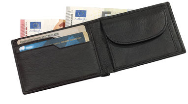Бумажник кожаный HOLIDAY, цвет чёрный - 56-0404470- Фото №2