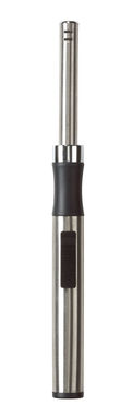 Запальничка з нержавіючої сталі VULCANO, колір сріблястий, чорний - 56-0411011- Фото №1