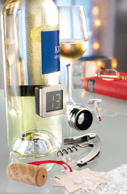 Електронний термометр для винної пляшки BOLERO, колір сріблястий - 56-0499066- Фото №3