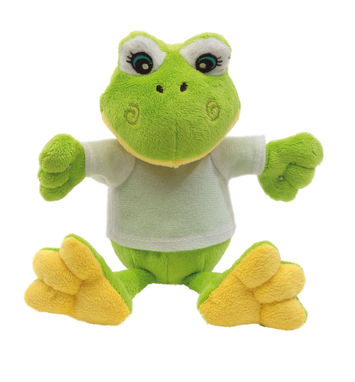 Плюшева жаба FRIEDA, колір зелений, білий - 56-0502199- Фото №1