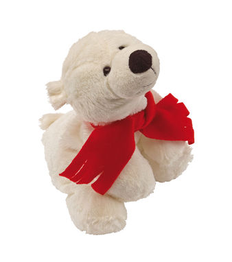 Плюшевий білий ведмідь LARS, колір білий, червоний - 56-0502206- Фото №1