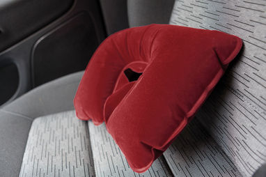 Надувна подушка для подорожей COMFORTABLE, колір темно-червоний - 56-0402702- Фото №2