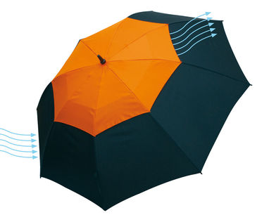 Зонт типа гольф MONSUN, цвет чёрный, оранжевый - 56-0104174- Фото №2