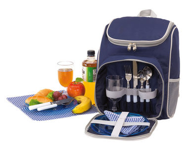 Рюкзак для пікніка OUTSIDE, колір синій, сірий - 56-0604042- Фото №2