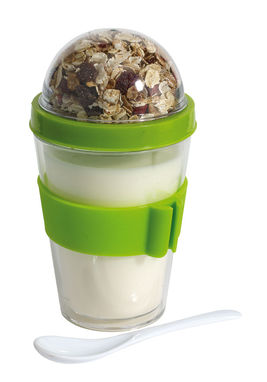 Контейнер для йогурту і мюслі CEREALS, колір яблучно-зелений - 56-0307044- Фото №2