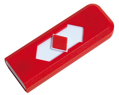 Электронная зажигалка с USB FIRE UP, цвет красный - 56-0411049- Фото №3
