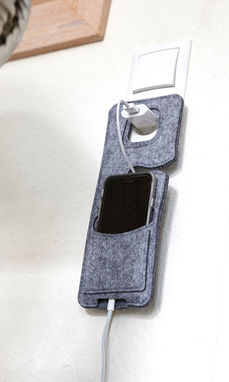 Вешалка для зарядки телефона HANGING TOUGH, цвет серый - 56-0402458- Фото №3