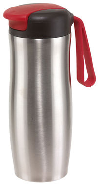 Термокружка DARK CREMA, колір сріблястий, червоний - 56-0304176- Фото №1