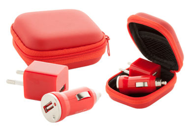 Набір для зарядки USB Canox, колір червоний - AP741174-05- Фото №1