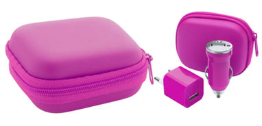 Набір для зарядки USB Canox, колір рожевий - AP741174-25- Фото №1