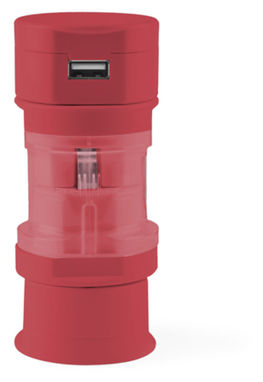 Адаптер для розетки Tribox, цвет красный - AP741480-05- Фото №1