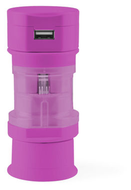 Адаптер для розетки Tribox, цвет розовый - AP741480-25- Фото №1