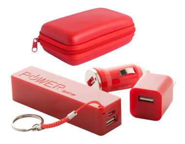 Набор для зарядки смартфона  Rebex, цвет красный - AP741904-05- Фото №1