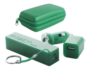 Набір для зарядки смартфона Rebex, колір зелений - AP741904-07- Фото №1