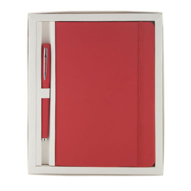 Набор блокнот и ручка Marden, цвет красный - AP741971-05- Фото №1