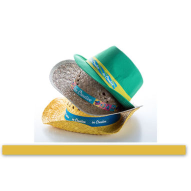Стрічка для солом'яного капелюха Stringer, колір жовтий - AP761016-02- Фото №1