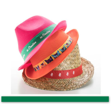 Лента для соломенной шляпы Stringer, цвет темно-зеленый - AP761016-07- Фото №1