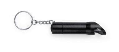 Брелок-открывалка с LED фонариком, черная Zaro, цвет черный - AP781001-10- Фото №1