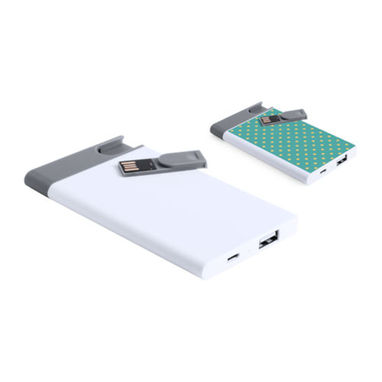 Power bank та USB флеш-накопичувач Spencer, колір білий - AP781130-01_8GB- Фото №2