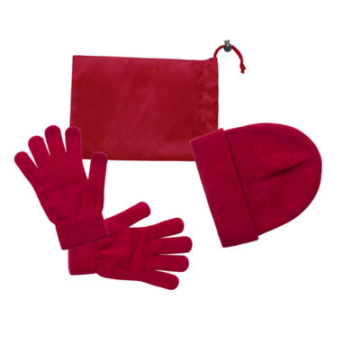 Набор из шапки и перчаток Duvel, цвет красный - AP781300-05- Фото №1